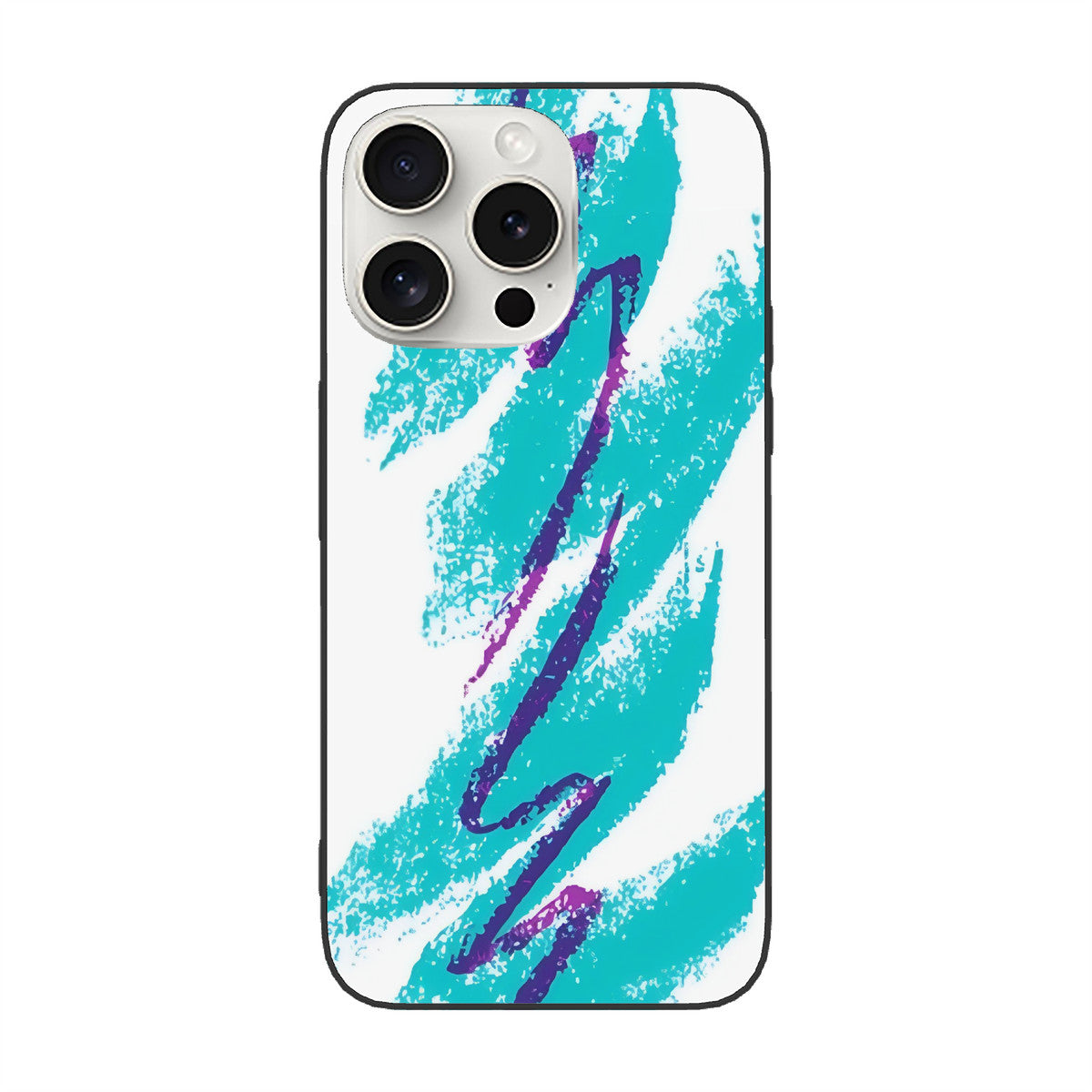90s Jazz Solo Paper Cup Pattern iPhone 15 Soft Glass Case(3 Cameras)