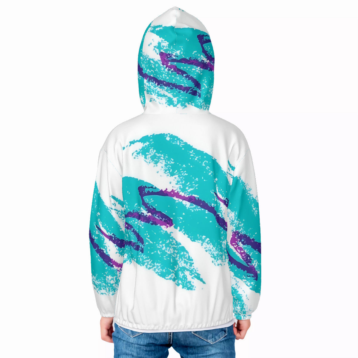 90s Jazz Solo Cup Pattern Kids Sun Protective Lightweight Zipper Hoodie