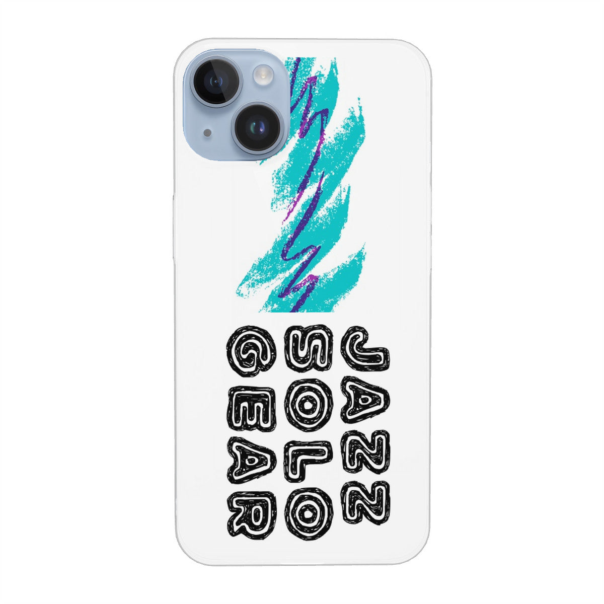 90s Jazz Solo Paper Cup Pattern HC_K7 iPhone 14 Transparent Acrylic Case (2 cameras)