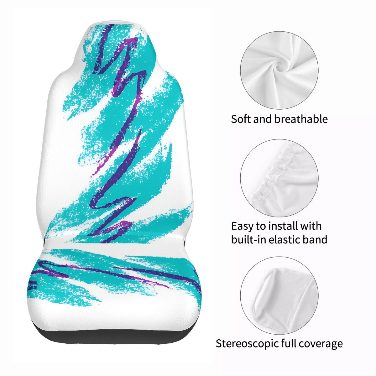 90s Jazz Solo Cup Pattern Car Seat Covers with Back Side Printed