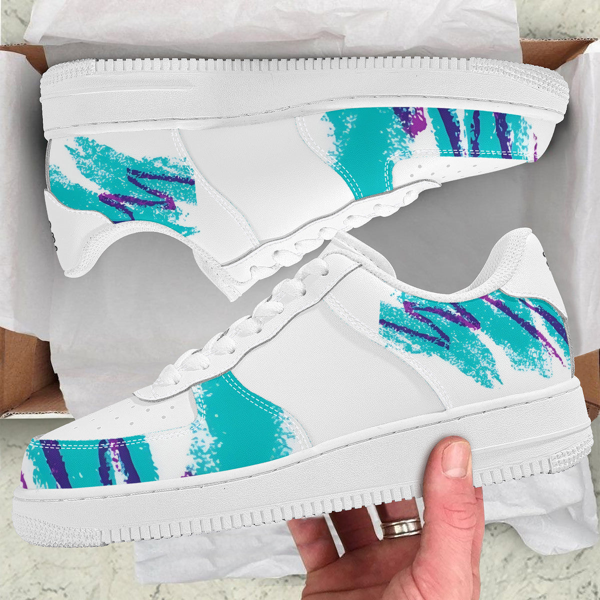 90s Jazz Solo Paper Cup Pattern Low Top Unisex Sneaker