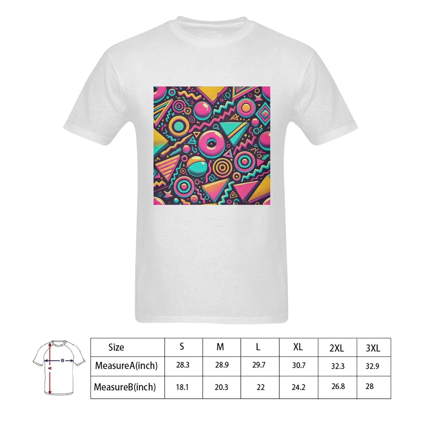 Neon Retro 90s Pattern Men's Gildan T-shirt