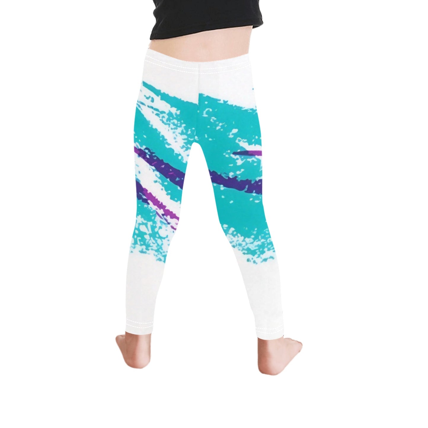 90s Jazz Solo Paper Cup Pattern All-Over Print Girls Leggings