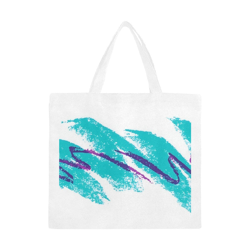 90s Jazz Solo Paper Cup Pattern Canvas Tote Bag(Large)