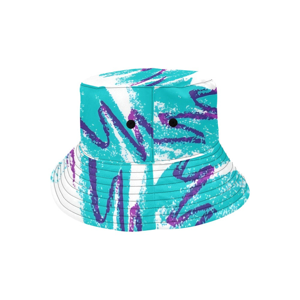 90s Jazz Solo Paper Cup Pattern Men's All Over Print Bucket Hat