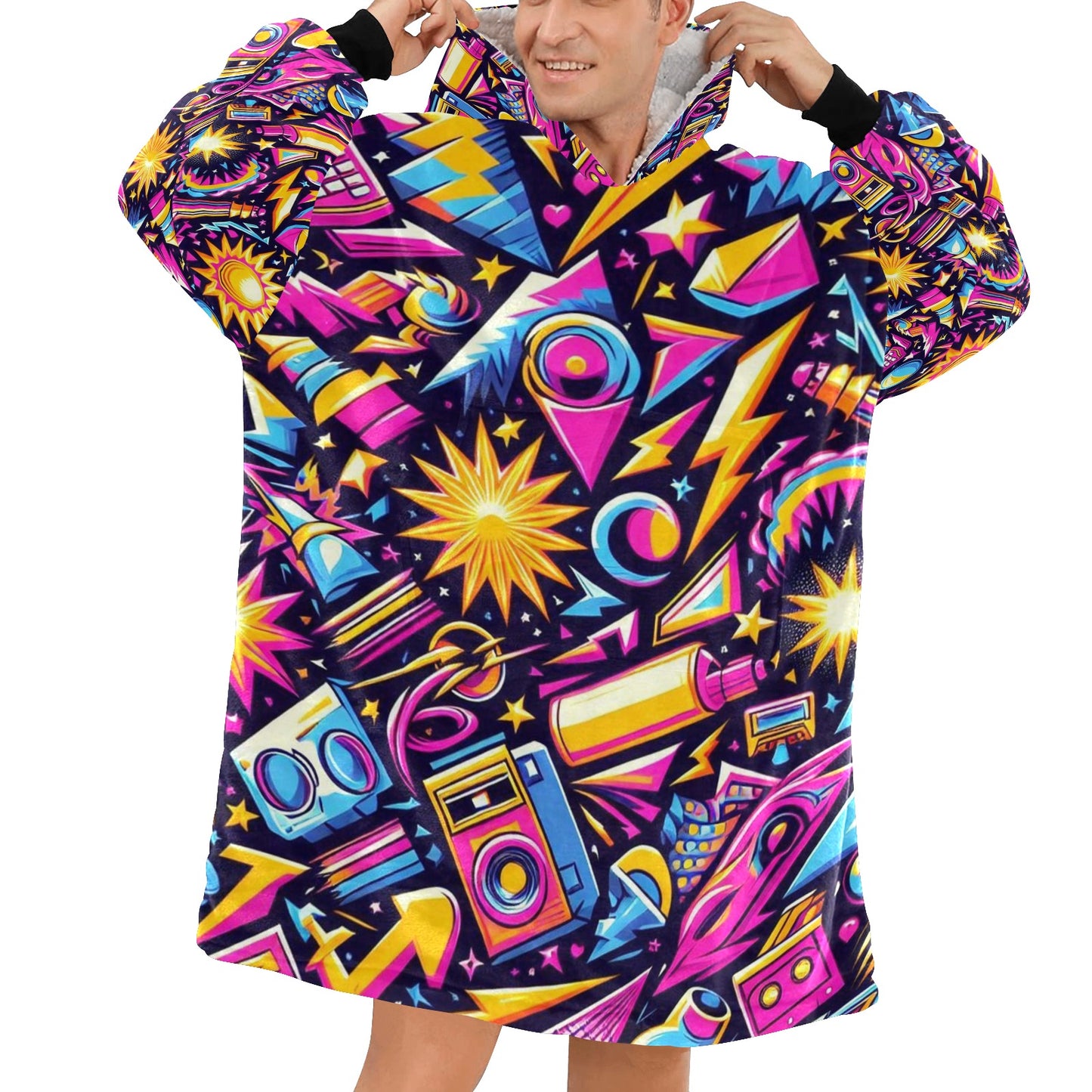 90s Sonic BOOM! Blanket Hoodie for Men