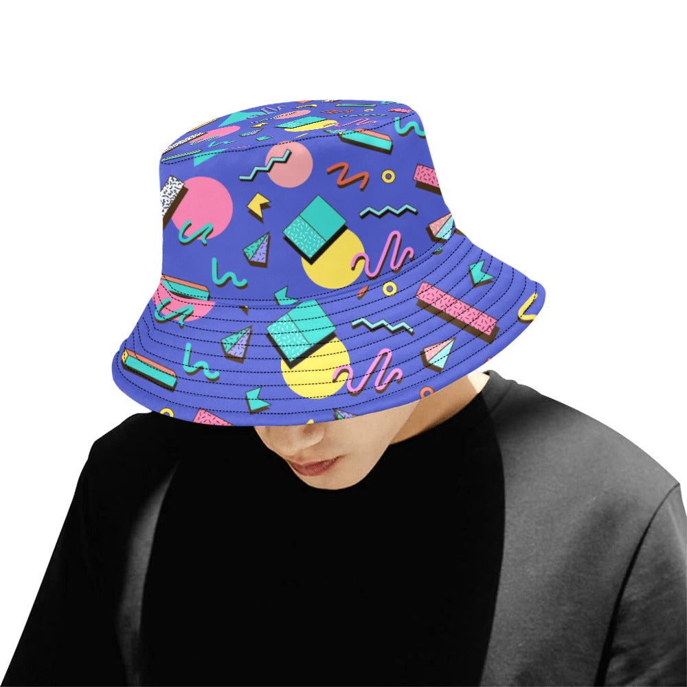 Nostalgic 90s Aesthetic Design Men's All Over Print Bucket Hat