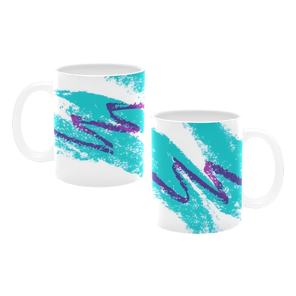 90s Jazz Solo Paper Cup Pattern Classic White Mug (11 OZ)