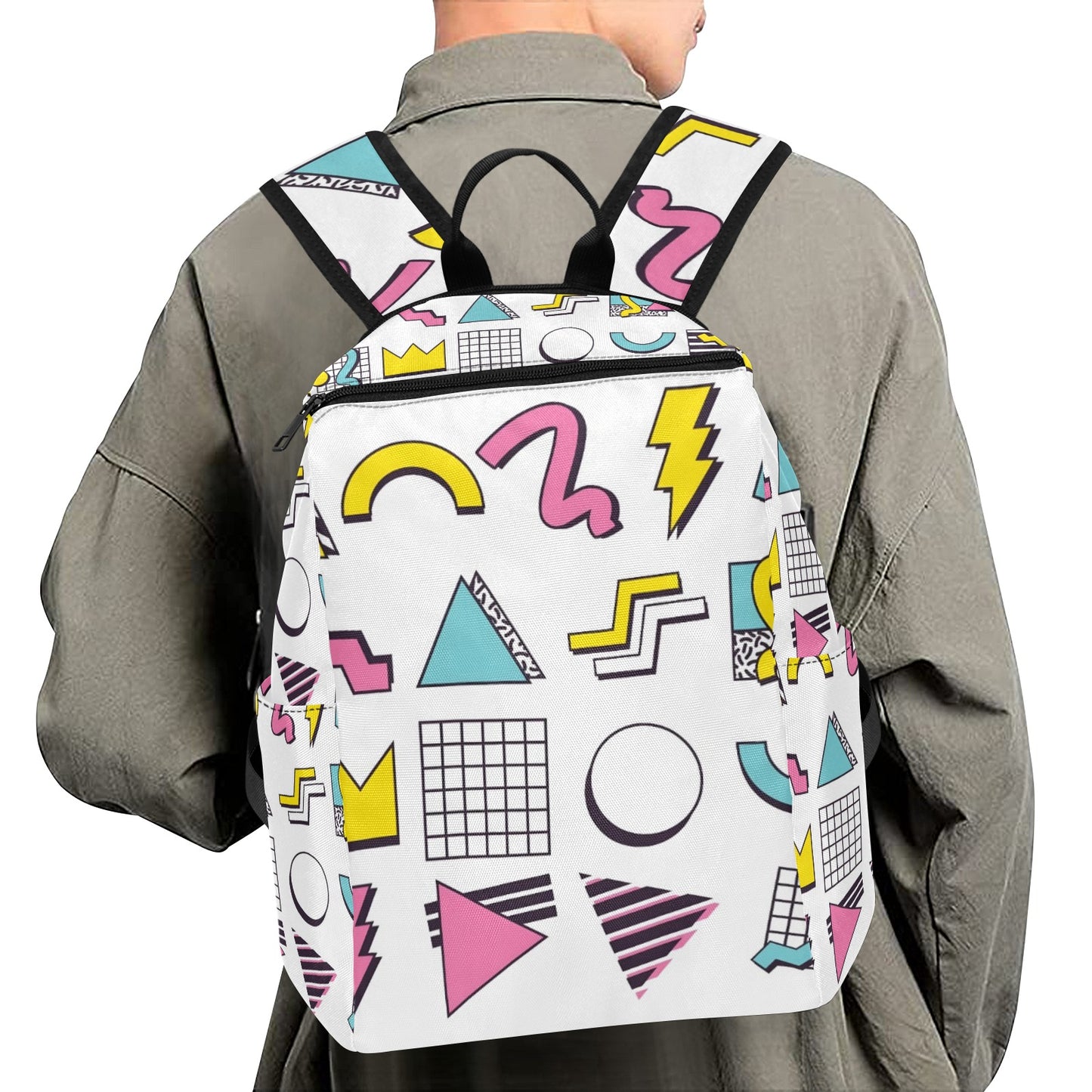 90s White Aesthetic Design Lightweight Casual Backpack