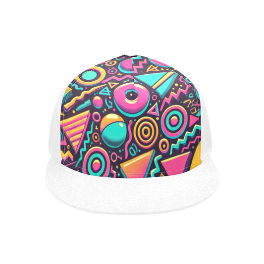 Neon Retro 90s Pattern Snapback Hat