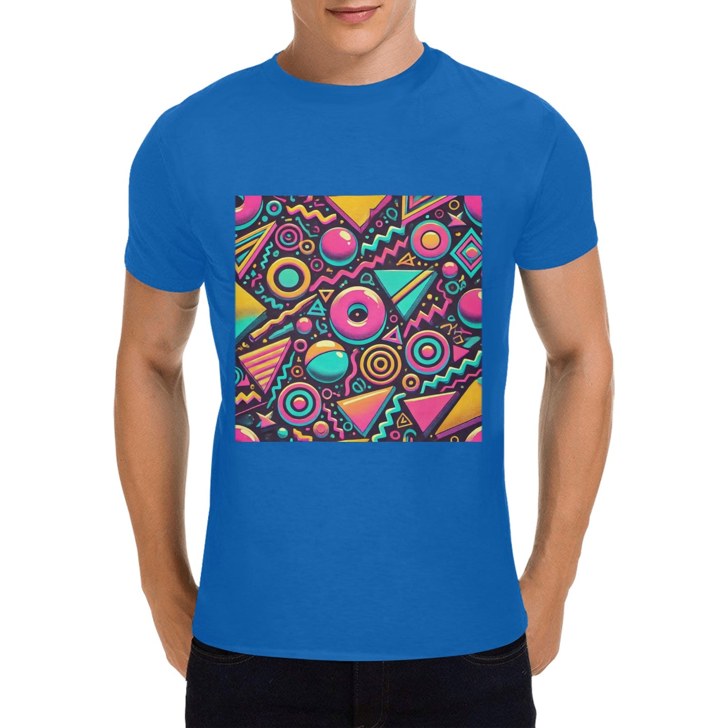 Neon Retro 90s Pattern Men's Gildan T-shirt