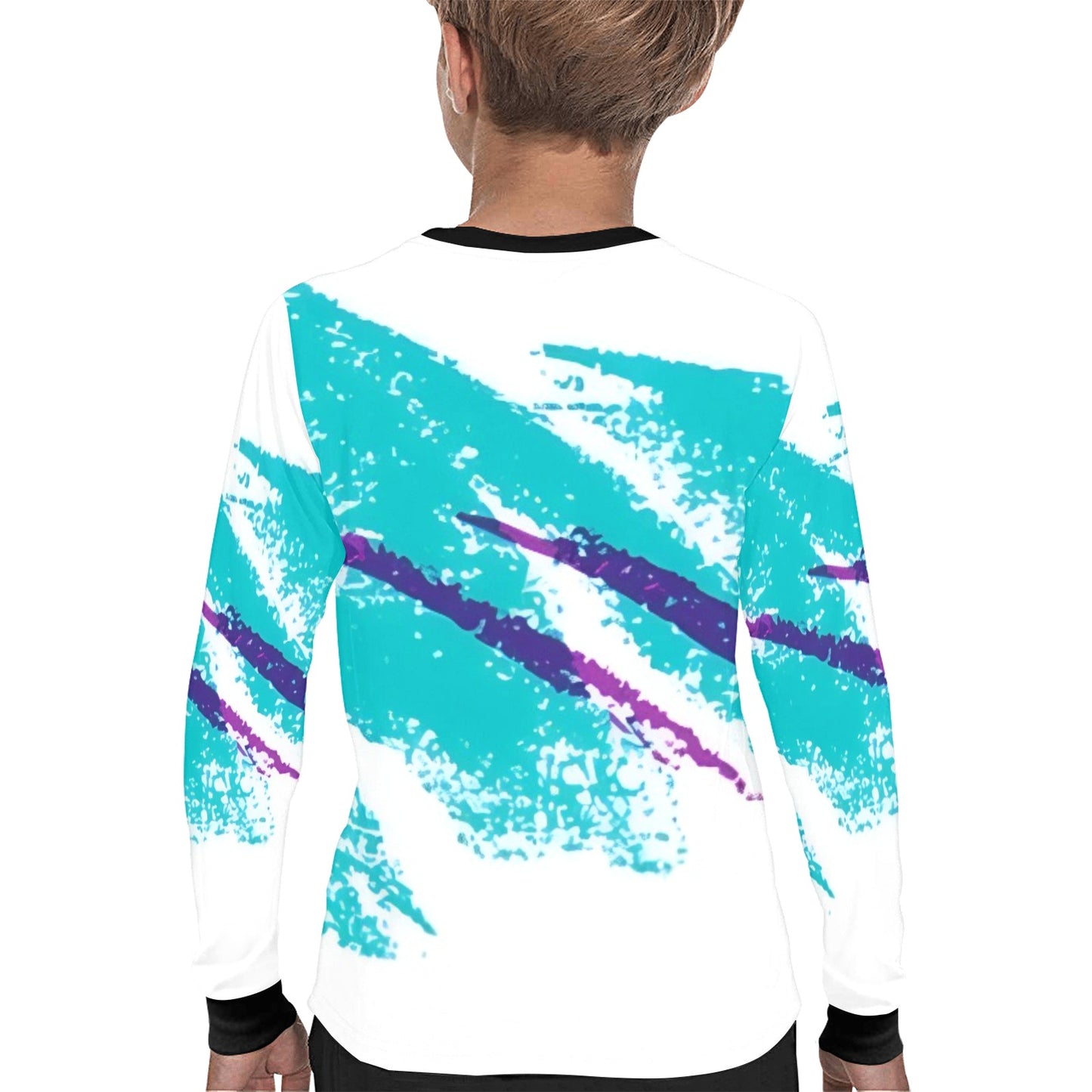 90s Jazz Solo Paper Cup Pattern Kid's Long Sleeve T-shirt