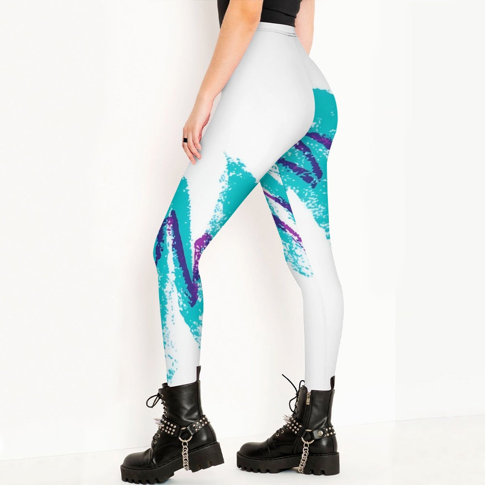 90s Jazz Solo Paper Cup Pattern Leggings