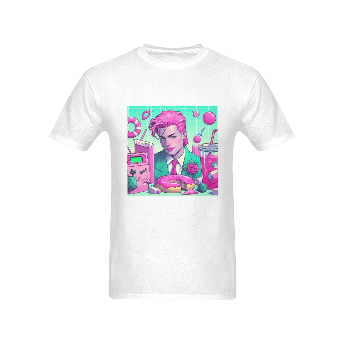 90s Pink And Green Aesthetic Icons Men's T-shirt