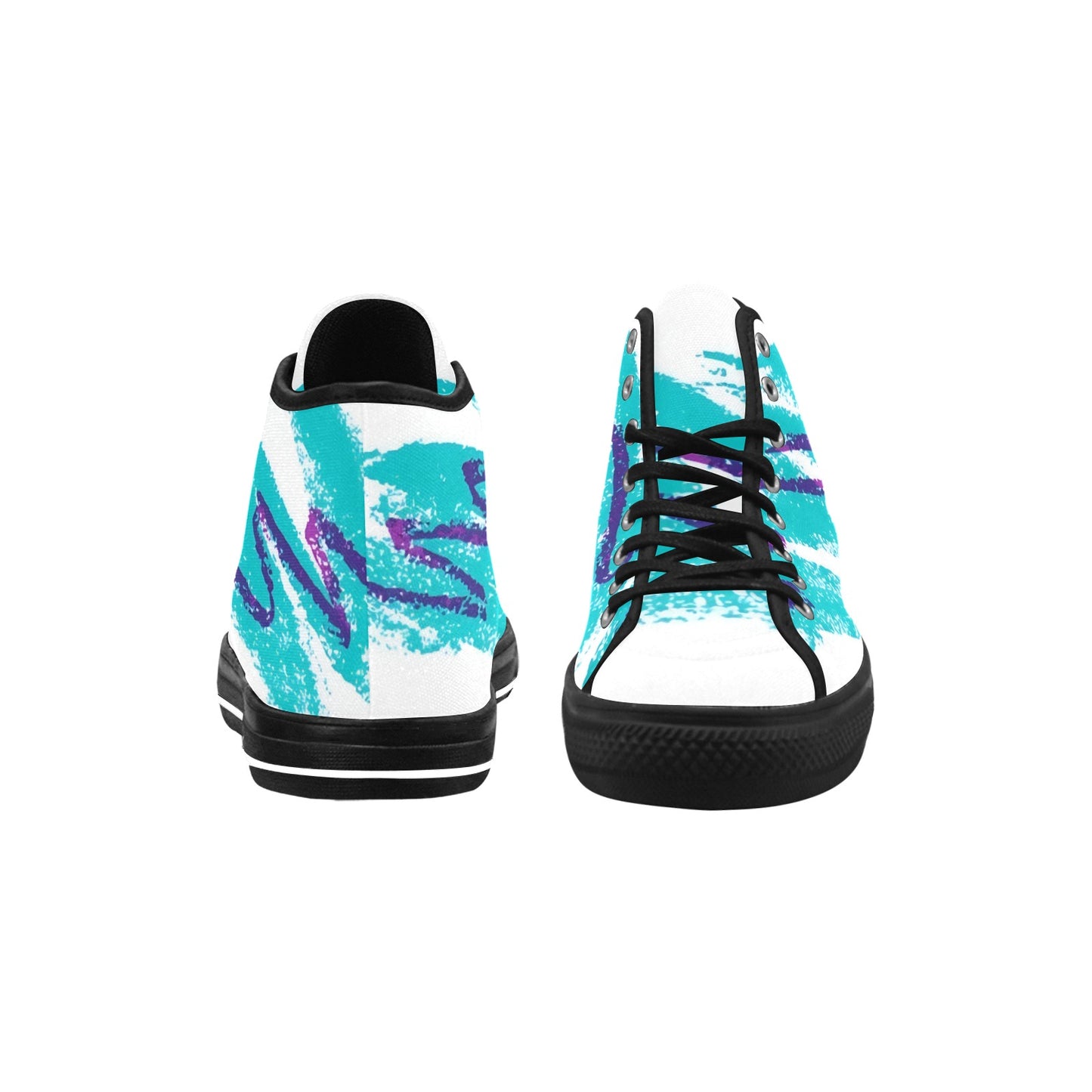 90s Jazz Solo Paper Cup Pattern Vancouver High Top Canvas Men's Shoes