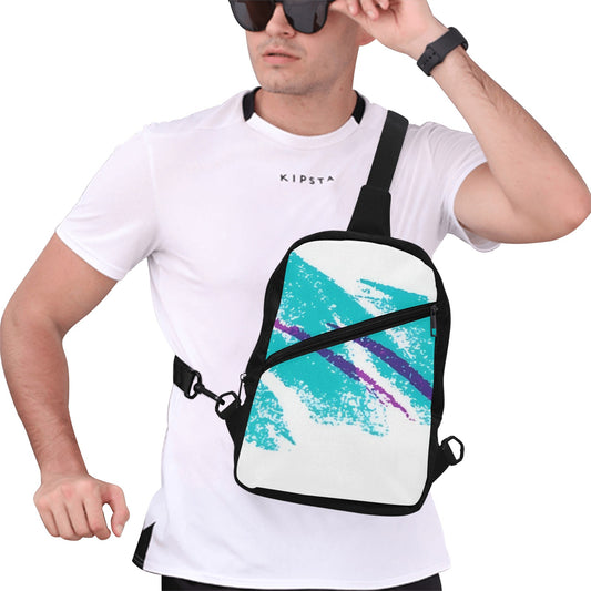 90s Jazz Solo Paper Cup Pattern Men's Chest Bag