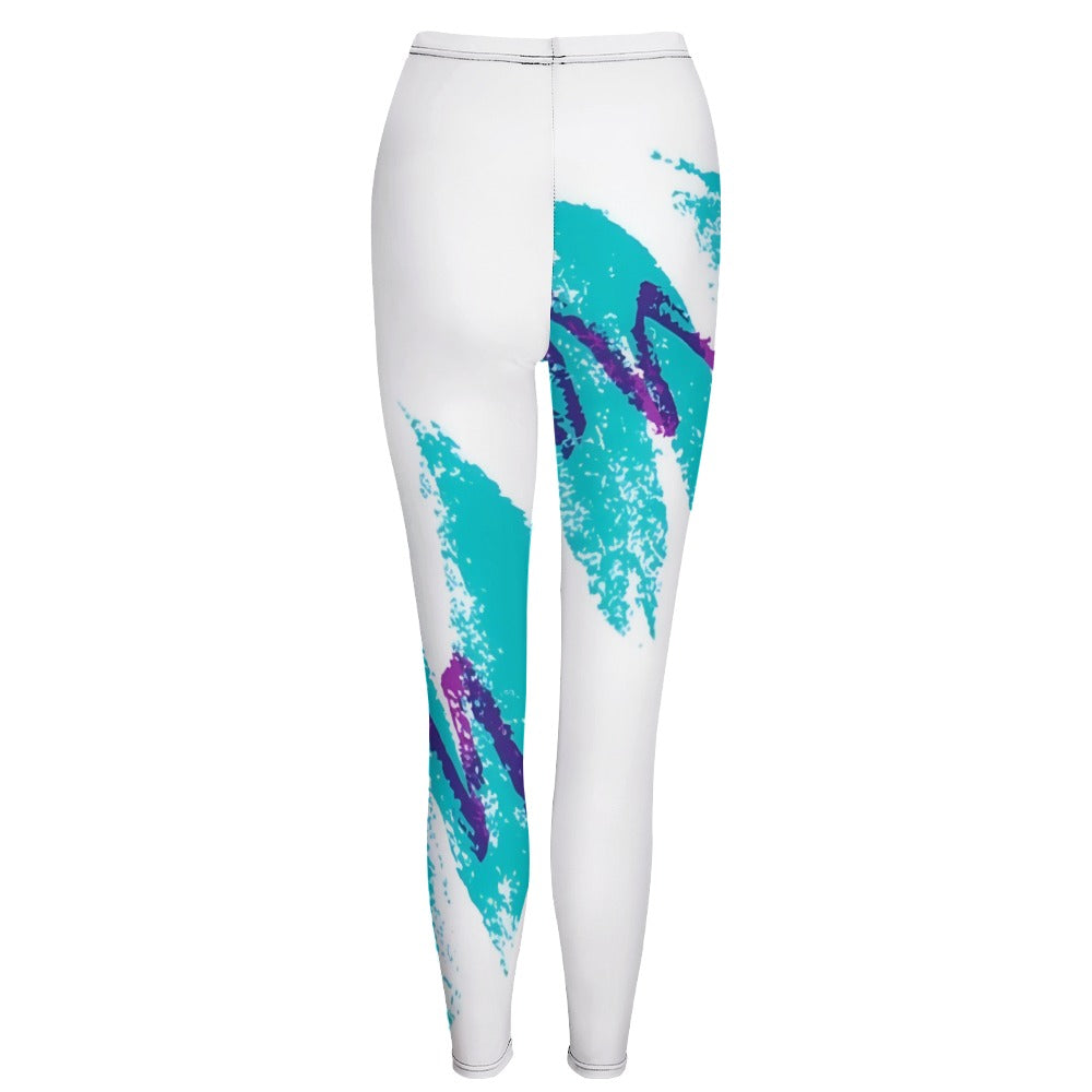 90s Jazz Solo Paper Cup Pattern Leggings