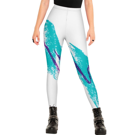 90s Jazz Solo Paper Cup Pattern Leggings