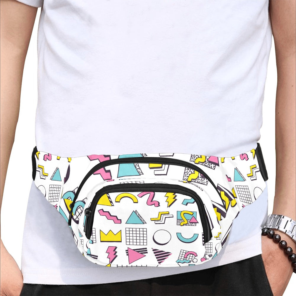 90s White Aesthetic Design Unisex Waist Bag