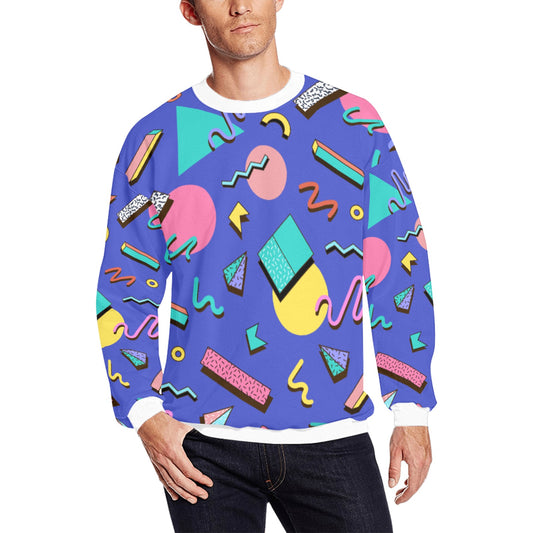 Nostalgic 90s Aesthetic Design Men's All Over Print Sweatshirt