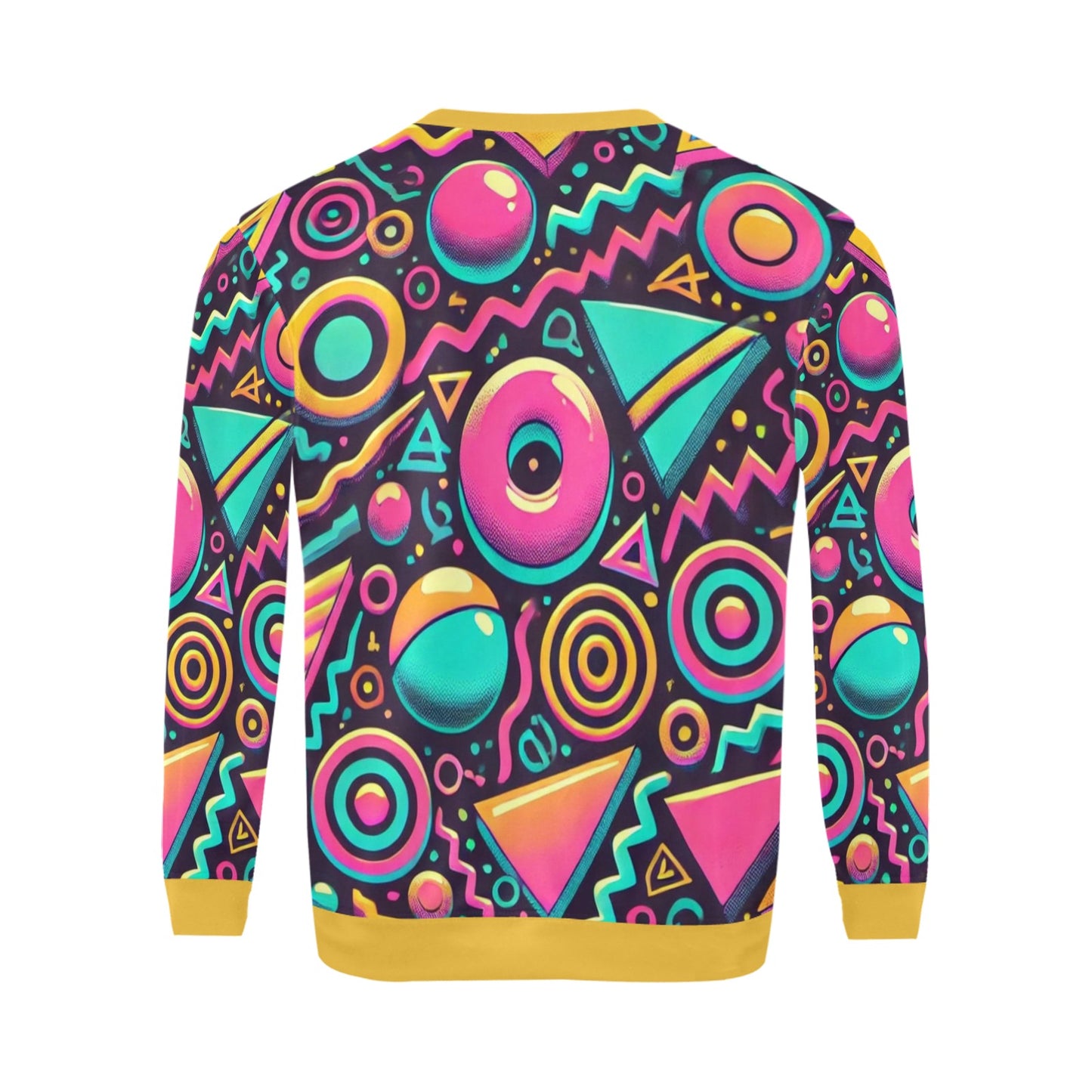 Neon Retro 90s Pattern Men's All Over Print Sweatshirt