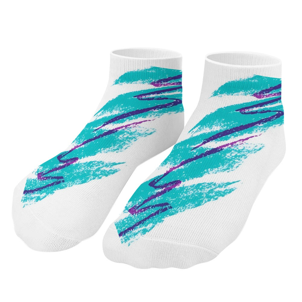 90s Jazz Solo Paper Cup Pattern Comfortable Pattern Socks (Set of 5 Pairs)