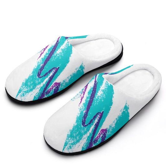 90s Jazz Solo Paper Cup Pattern Cotton slippers