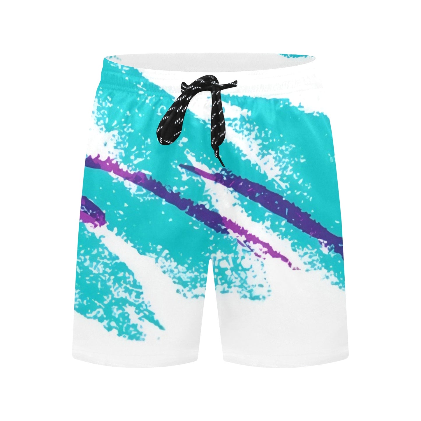 90s Jazz Solo Paper Cup Pattern Men's Mid-Length Beach Shorts