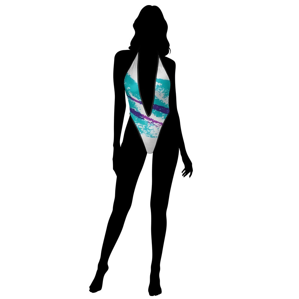 90s Jazz Solo Paper Cup Pattern Women's jumpsuit underwear