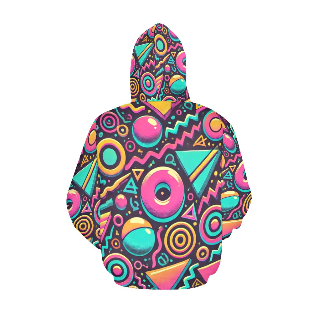 Neon Retro 90s Pattern Men's All Over Print Hoodie