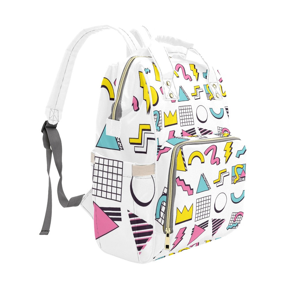 90s White Aesthetic Design Multi-Function Backpack