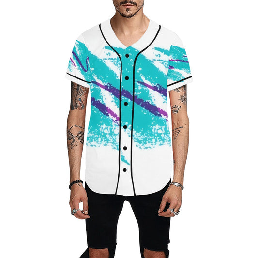 90s Jazz Solo Paper Cup Pattern Men's All Over Print Baseball Jersey