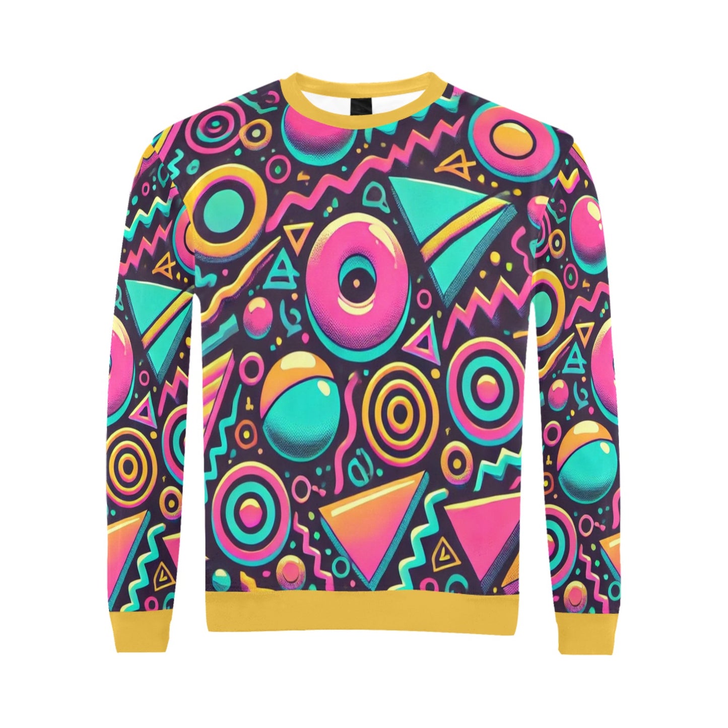 Neon Retro 90s Pattern Men's All Over Print Sweatshirt