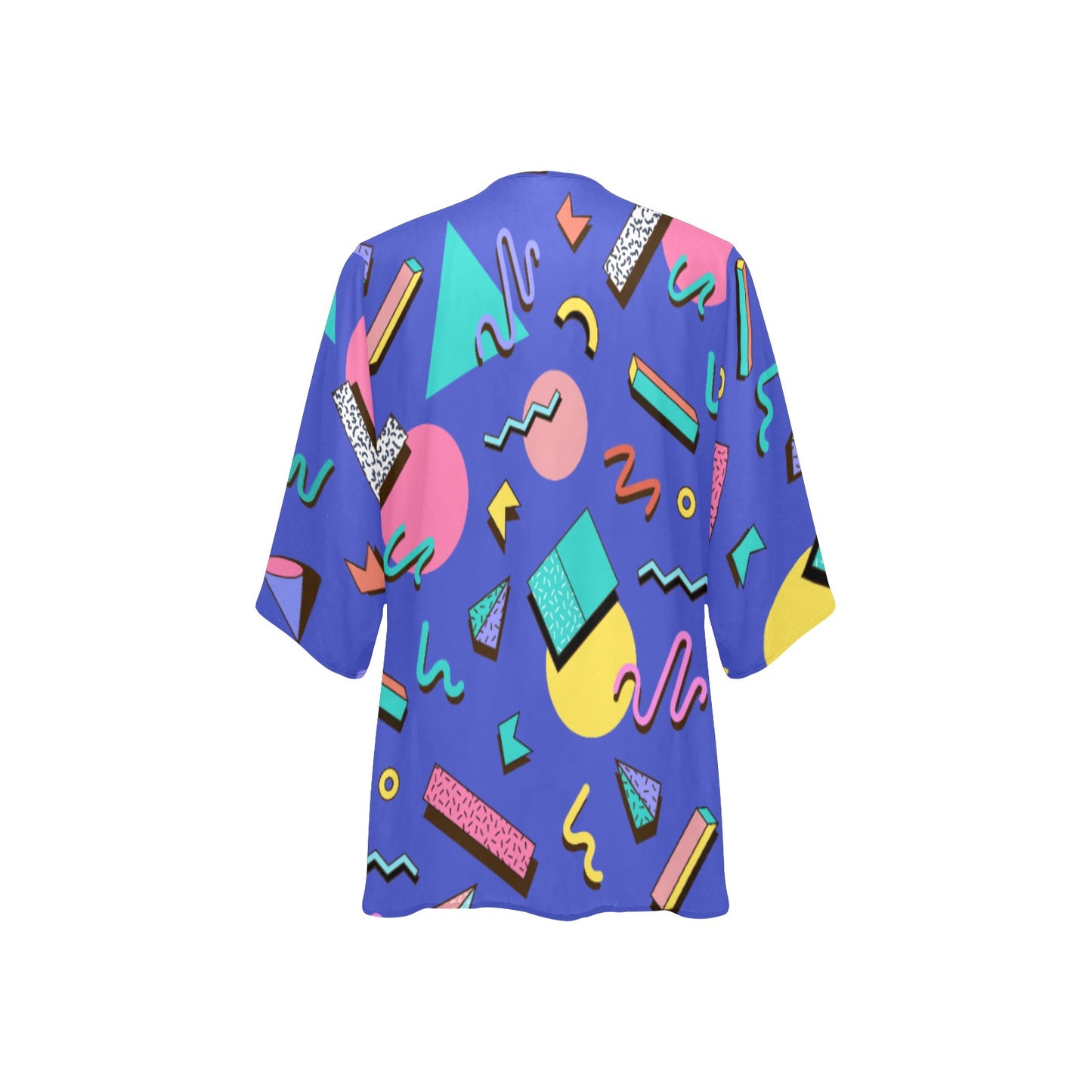 Nostalgic 90s Aesthetic Design Women's Kimono Chiffon Cover Up