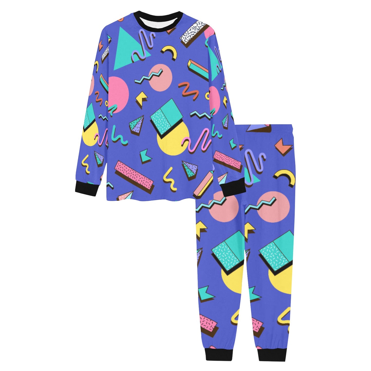 Nostalgic 90s Aesthetic Design Men's All Over Print Pajama Set