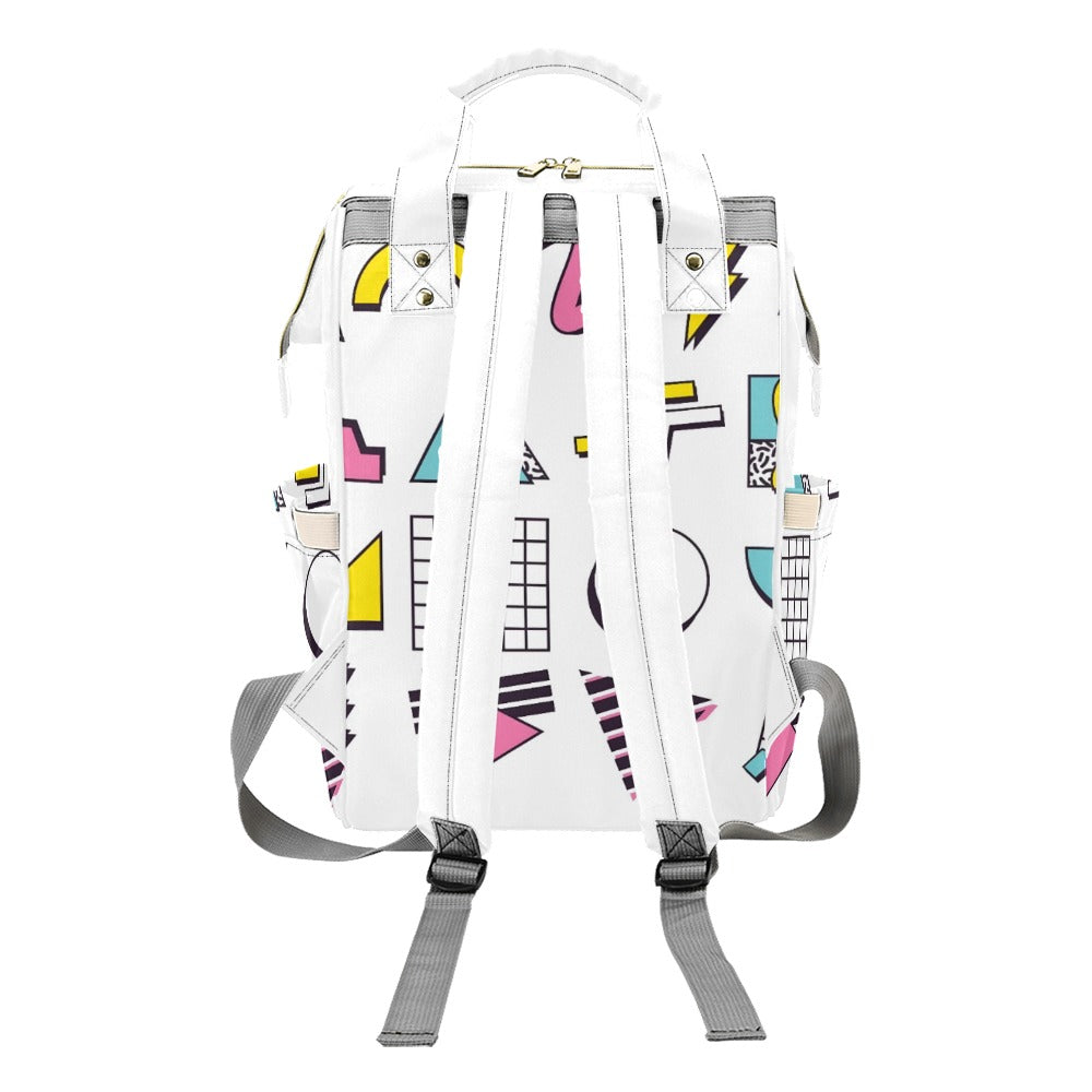 90s White Aesthetic Design Multi-Function Backpack