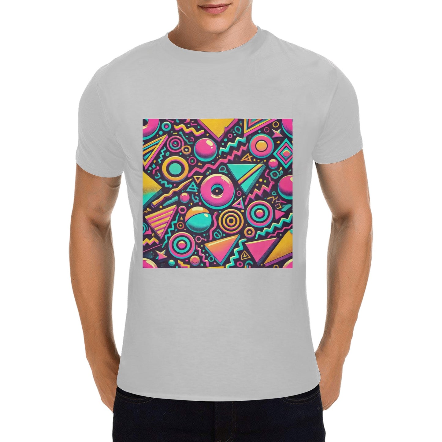 Neon Retro 90s Pattern Men's Gildan T-shirt