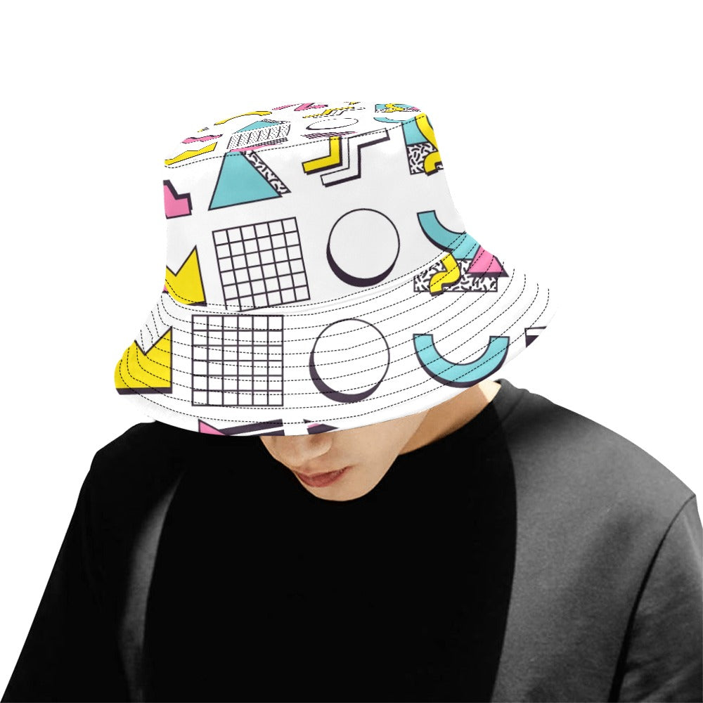 90s White Aesthetic Design Men's All Over Print Bucket Hat