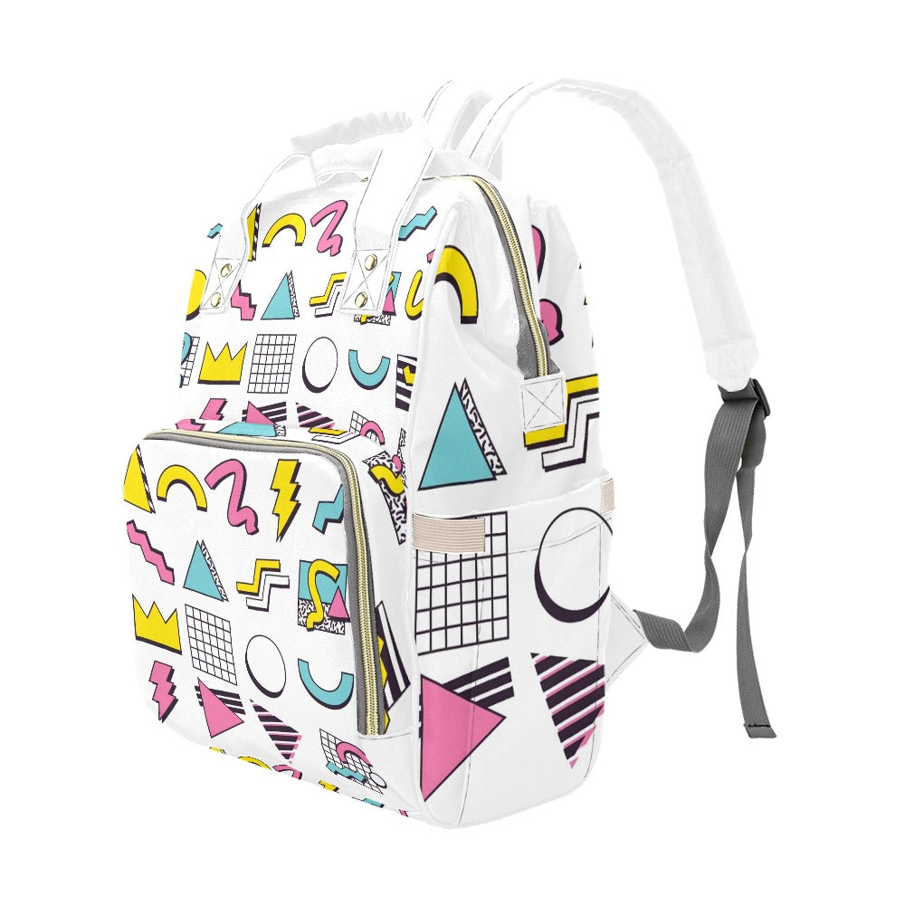 90s White Aesthetic Design Multi-Function Backpack