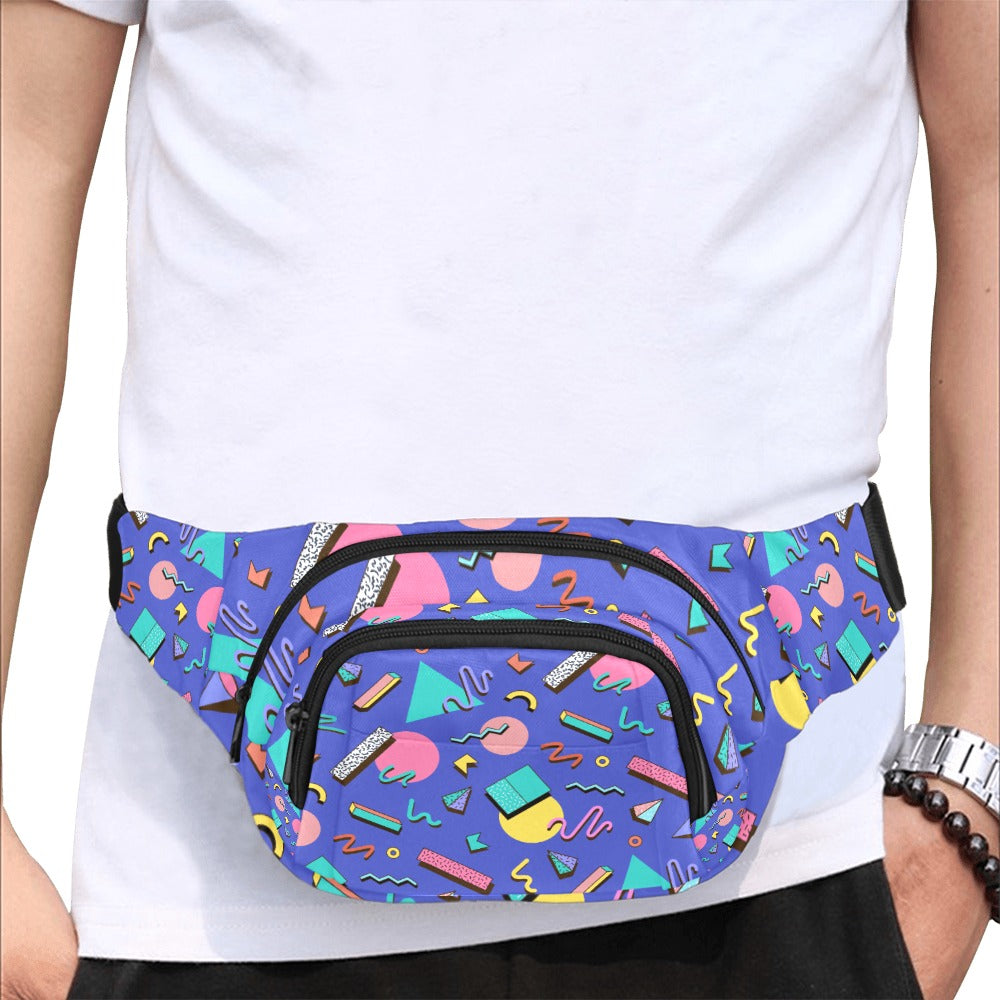 Nostalgic 90s Aesthetic Design Unisex Waist Bag With Front Pocket