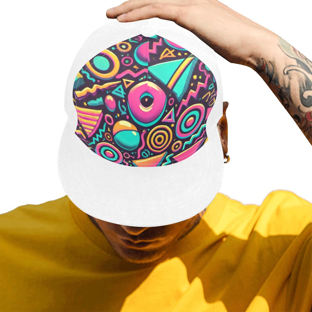 Neon Retro 90s Pattern Snapback Hat