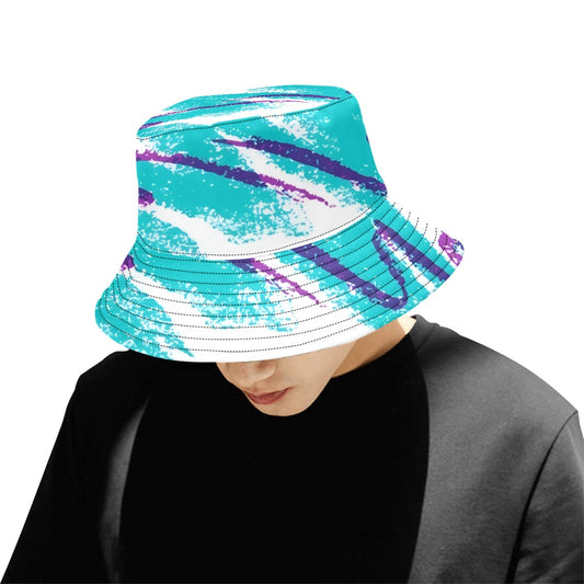 90s Jazz Solo Paper Cup Pattern Men's All Over Print Bucket Hat