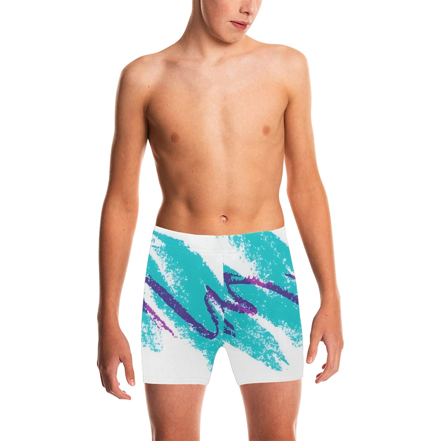 90s Jazz Solo Paper Cup Pattern Big Boys' Swimming Trunks