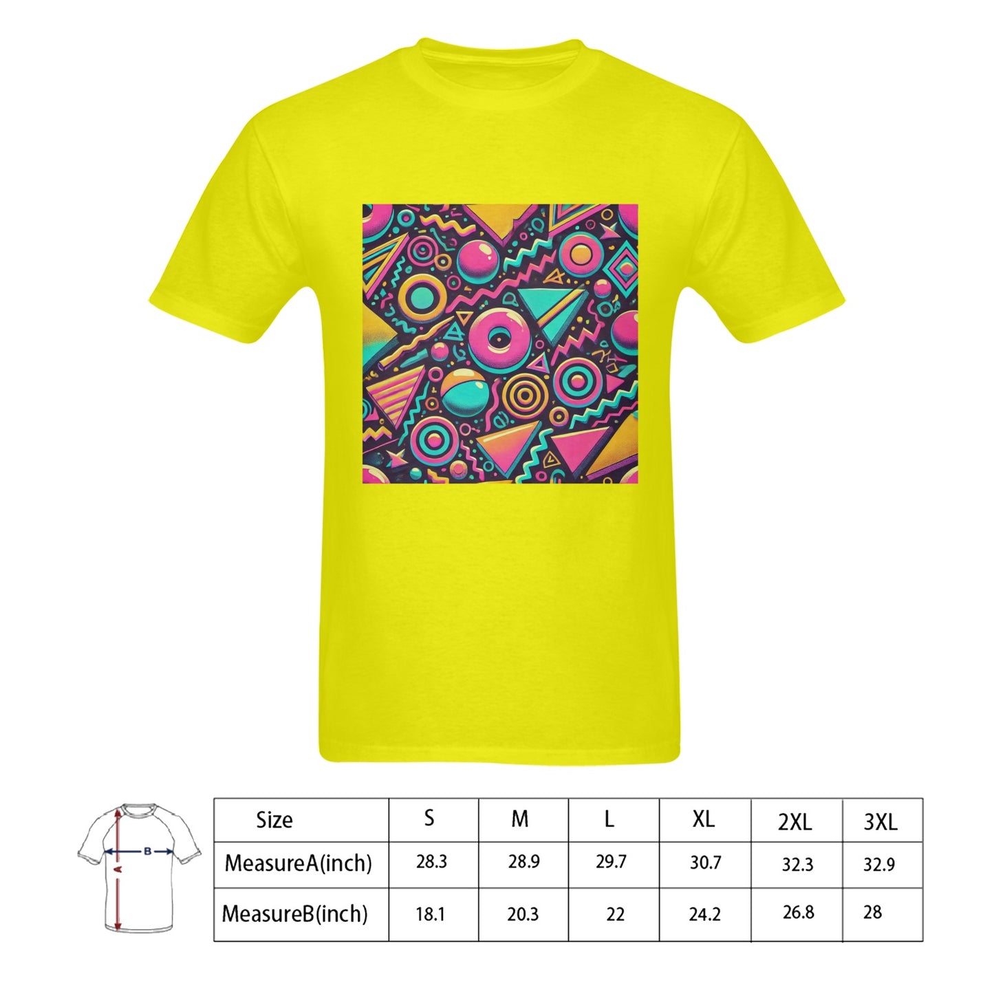 Neon Retro 90s Pattern Men's Gildan T-shirt