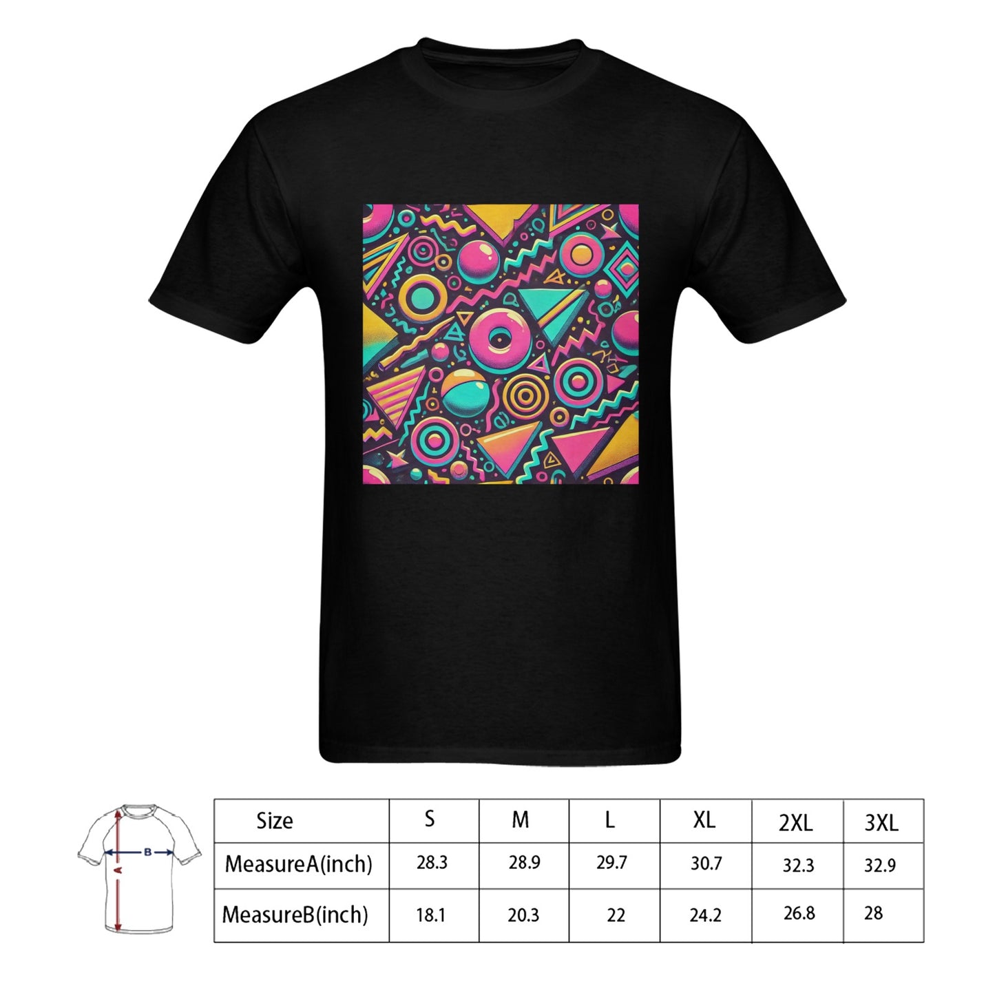 Neon Retro 90s Pattern Men's Gildan T-shirt