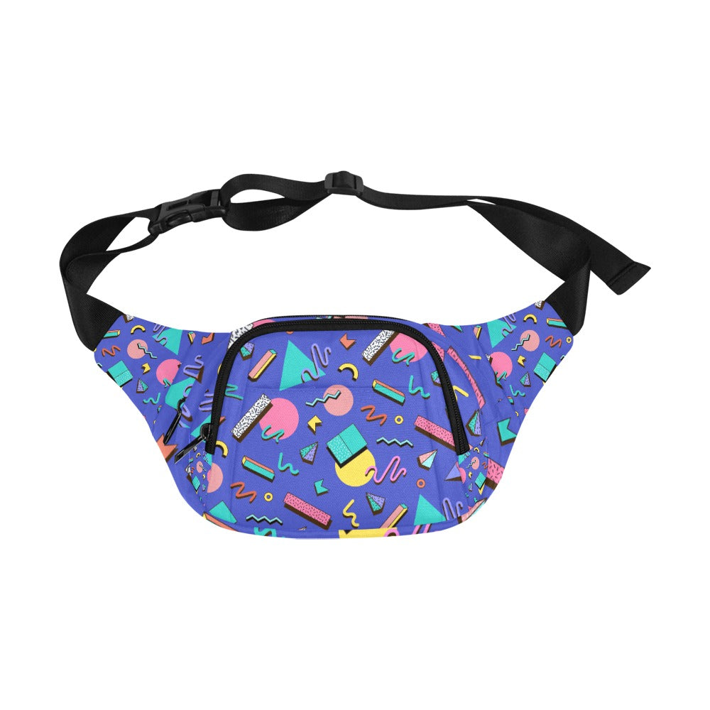 Nostalgic 90s Aesthetic Design Unisex Waist Bag With Front Pocket