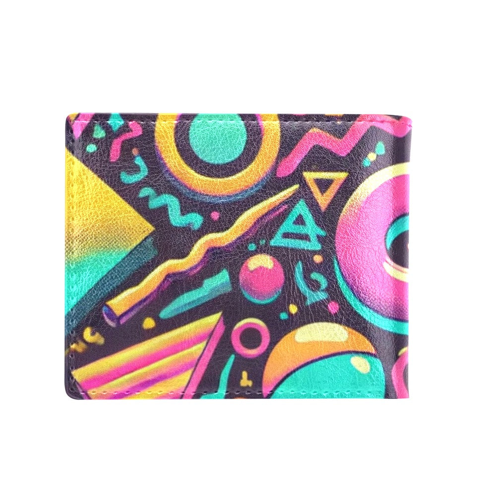 Neon Retro 90s Pattern Bifold Wallet with Coin Pocket