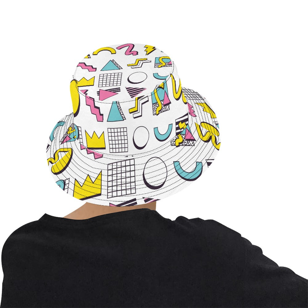 90s White Aesthetic Design Men's All Over Print Bucket Hat