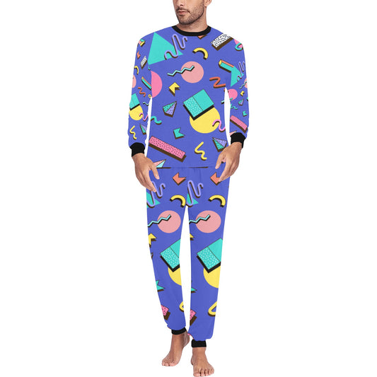 Nostalgic 90s Aesthetic Design Men's All Over Print Pajama Set