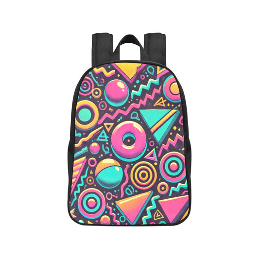 Neon Retro 90s Pattern Canvas Backpack